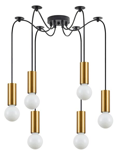 Φωτιστικό Οροφής Adept Tube 77-8568 45x45x300cm 6xE27 60W Black-Gold Homelighting