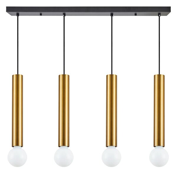 Φωτιστικό Οροφής - Ράγα Adept Tube 77-8684 85x8x300cm 4xE27/GU10 60W Black-Gold Homelighting