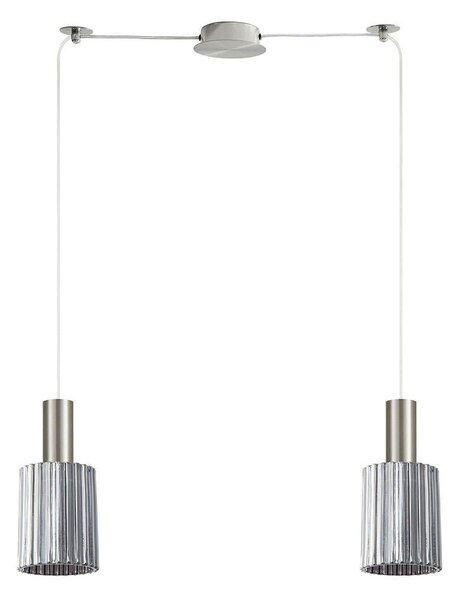 Φωτιστικό Οροφής Adept Tube 77-8395 50x12x300cm 2xE27 60W Nickel-Smoke Homelighting