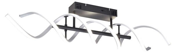 Φωτιστικό Οροφής - Πλαφονιέρα Sequence 641810205 90x14x20cm Dim Led 5000Lm 41W Nickel-Black Trio Lig