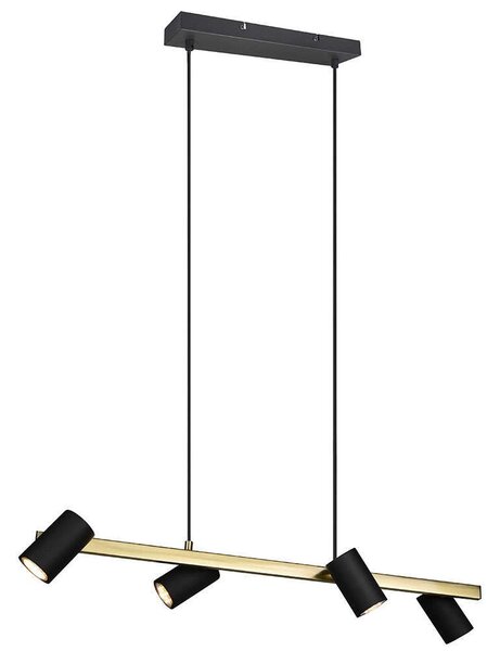 Φωτιστικό Οροφής - Ράγα Marley 302400480 80x18x150cm 4xGU10 35W Black-Gold Trio Lighting