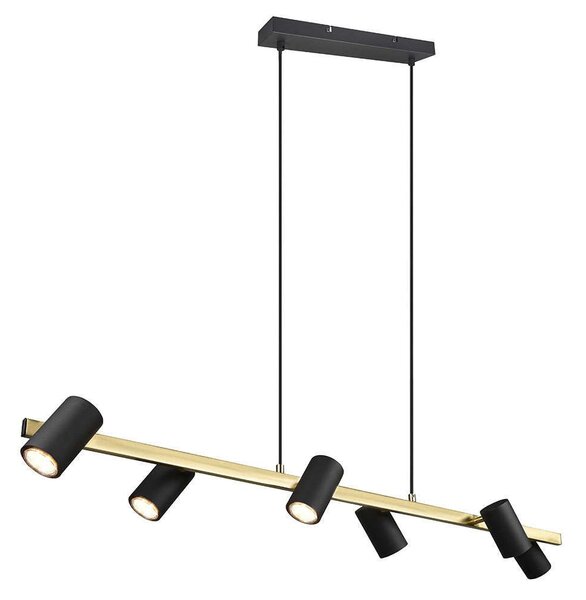 Φωτιστικό Οροφής - Ράγα Marley 302400680 115x18x150cm 6xGU10 35W Black-Gold Trio Lighting