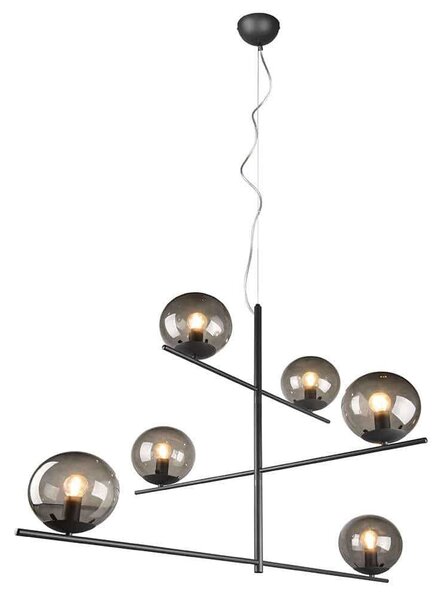 Φωτιστικό Οροφής Pure 302000642 115x80x150cm 6xE14 28W Anthracite-Smoke Trio Lighting