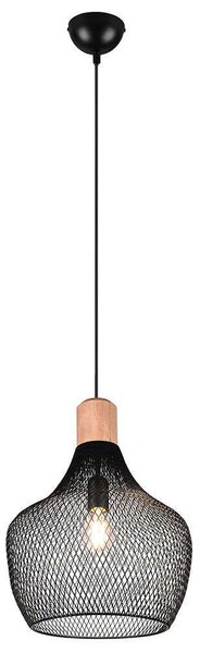 Φωτιστικό Οροφής Valeria R31281932 Φ33x150cm 1xE27 40W Black-Natural RL Lighting