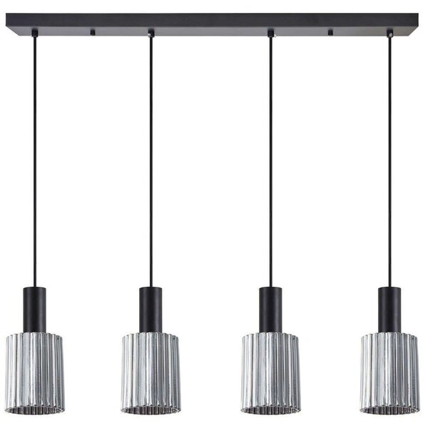 Φωτιστικό Οροφής - Ράγα Adept Tube 77-8489 85x12x300cm 4xE27 60W Black-Smoke Homelighting