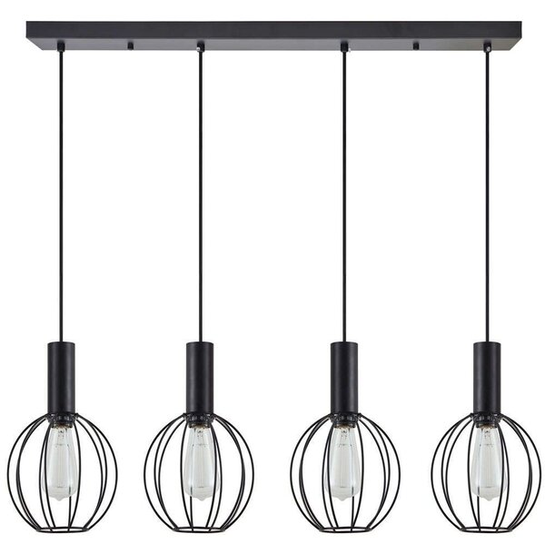 Φωτιστικό Οροφής - Ράγα Adept Tube 77-8539 87x20x300cm 4xE27 60W Black Homelighting