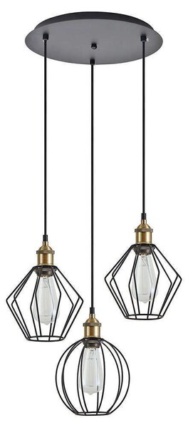 Φωτιστικό Οροφής Magnum Flex 77-8965 37x37x300cm 3xE27 60W Black-Bronze Homelighting