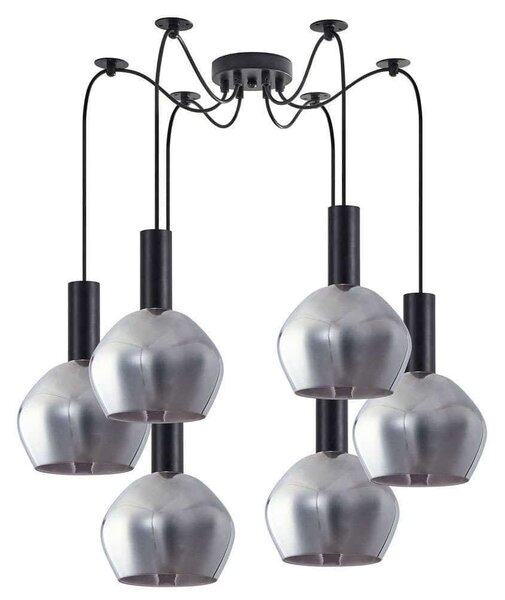 Φωτιστικό Οροφής Adept Tube 77-8491 50x50x300cm 6xE27 60W Black-Smoke Homelighting