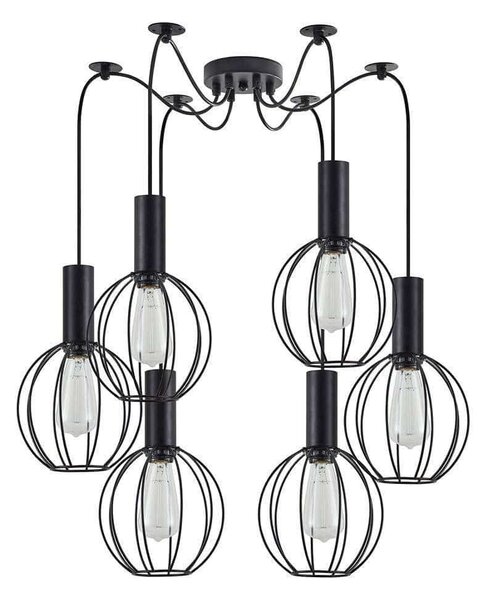 Φωτιστικό Οροφής Adept Tube 77-8534 55x55x300cm 6xE27 60W Black Homelighting