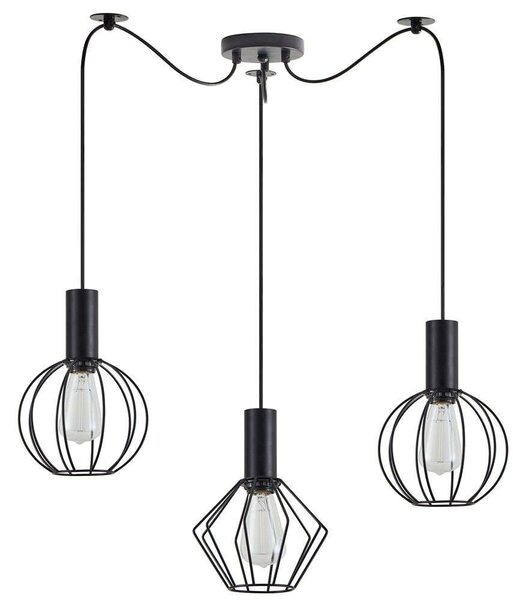 Φωτιστικό Οροφής Adept Flex 77-8909 50x50x300cm 3xE27 60W Black Homelighting