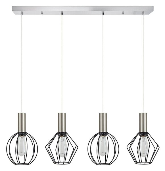 Φωτιστικό Οροφής - Ράγα Adept Flex 77-8922 87x87x300cm 4xE27 60W Nickel-Black Homelighting