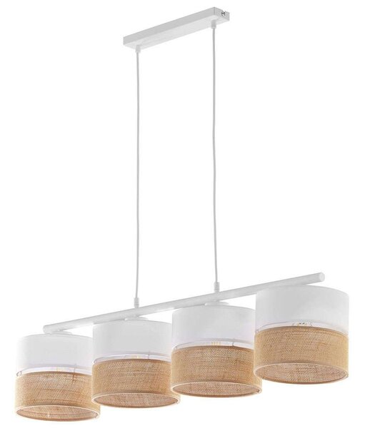 Φωτιστικό Οροφής - Ράγα Linobianco 6576 4xΕ27 15W 94x95cm Natural-White TK Lighting