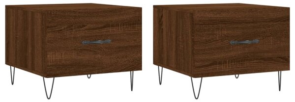 VidaXL Τραπεζάκια Σαλονιού 2 τεμ Brown Oak 50x50x40 εκ Επεξ. Ξύλο