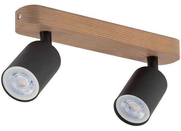 Φωτιστικό Οροφής - Σποτ Top Wood 3291 2xGU10 10W 35x14cm Black TK Lighting