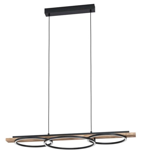 Φωτιστικό Οροφής-Ράγα Boyal 99624 101x40x110cm 2xLed 12,5W Black-Natural Eglo