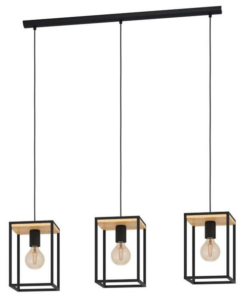 Φωτιστικό Οροφής-Ράγα Libertad 99855 88x18x110cm 3xE27 40W Natural-Black Eglo