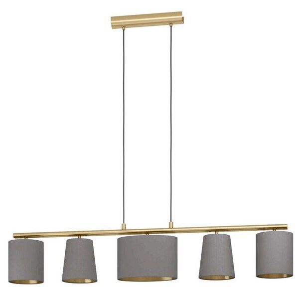 Φωτιστικό Οροφής-Ράγα Almeida-2 99487 120x15,5x110cm 5xE14 40W Grey-Gold Eglo