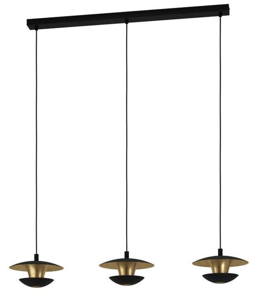 Φωτιστικό Οροφής-Ράγα Nuvano 99663 98,5x22,5x110cm 3xGU10 4,5W Black-Gold Eglo