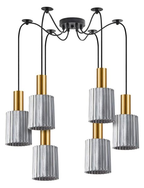 Φωτιστικό Οροφής Adept Tube 77-8575 50x50x300cm 6xE27 60W Gold-Smoke Homelighting