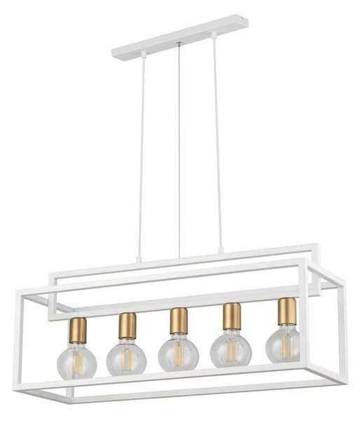 Φωτιστικό Οροφής-Ράγα Vigo 5 32444 26x73x80cm 5xE27 60W White-Gold Sigma Lighting