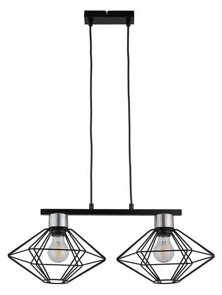 Φωτιστικό Οροφής-Ράγα Vario 2 40557 28x58x80cm 2xE27 60W Black-Silver Sigma Lighting