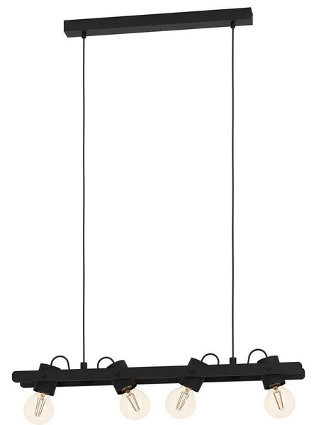 Φωτιστικό Οροφής - Ράγα Plimsoll 43848 77x9,5x110cm 4xΕ27 15W Black Eglo