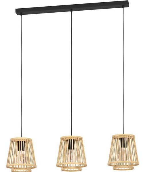 Φωτιστικό Οροφής - Ράγα Hykeham 43853 91x21x110cm 3xΕ27 40W Natural-Black Eglo