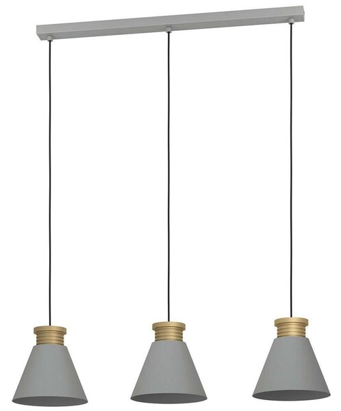 Φωτιστικό Οροφής - Ράγα Twicken 43839 92x22x110cm 3xΕ27 40W Grey-Gold Eglo