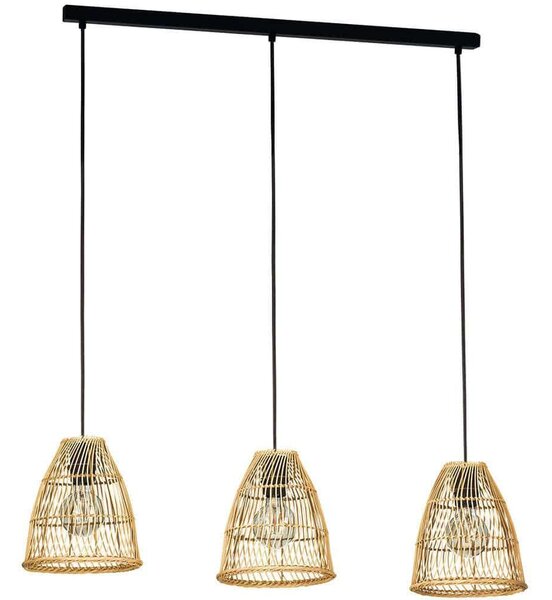 Φωτιστικό Οροφής - Ράγα Ayesgarth 43867 91x21x110cm 3xΕ27 40W Black-Natural Eglo