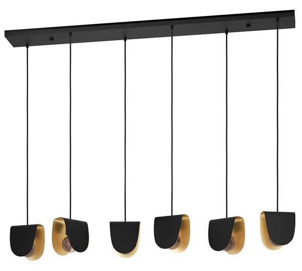 Φωτιστικό Οροφής - Ράγα Serenara 390184 138x25x150cm 6xE27 40W Black-Gold Eglo