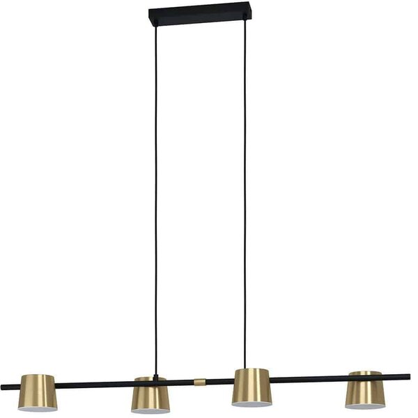 Φωτιστικό Οροφής - Ράγα Altamira 39985 115,5x21x150cm 4xGu10 4,6W Black-Brass Eglo