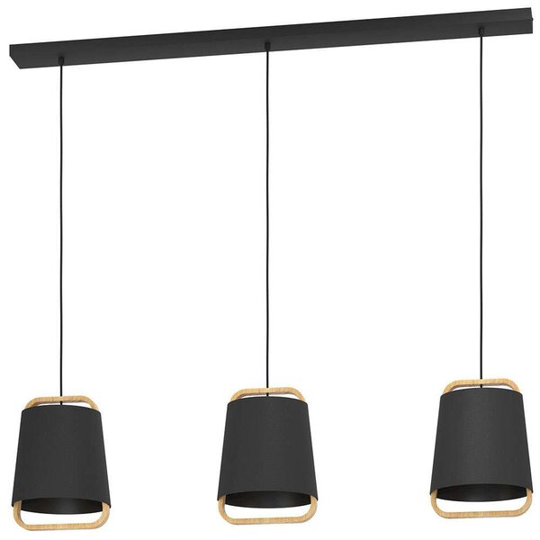 Φωτιστικό Οροφής - Ράγα Camaloza 390186 127,5x22,5x150cm 3xE27 40W Black-Brown Eglo