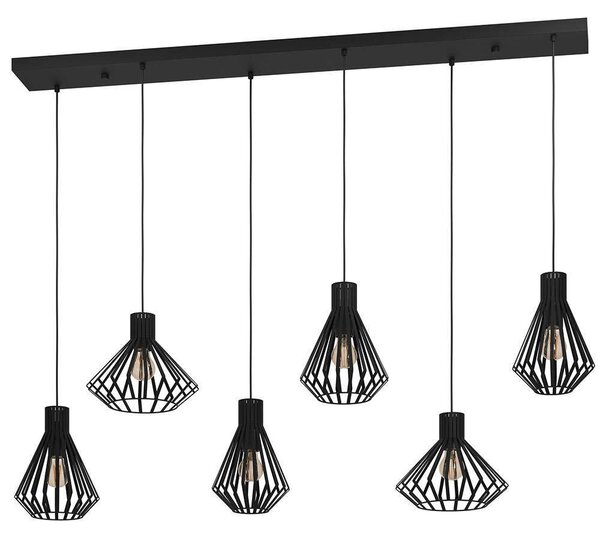 Φωτιστικό Οροφής - Ράγα Basidano 390126 142,5x37x150cm 6xE27 40W Black Eglo