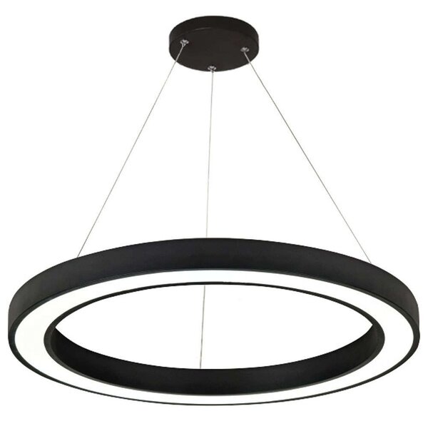 Φωτιστικό Οροφής 6073-60-BL Φ60x9cm Led 5450lm 68W Black Inlight