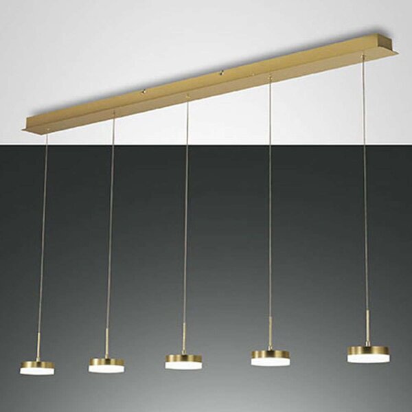 Φωτιστικό Οροφής - Ράγα Dunk 3239-48-119 136x8x200cm Dim Led 3780lm 40W Brass Fabas Luce