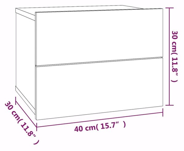 Κομοδίνο Καπνιστή βελανιδιά 40x30x30 εκ. από Επεξεργασμένο Ξύλο - Καφέ