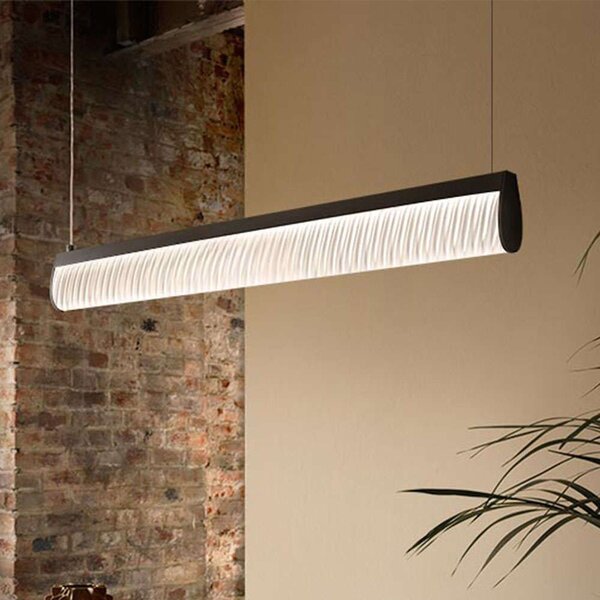 Φωτιστικό Οροφής - Ράγα Modula Plisse 96x5,5x10cm Led 3771lm 35W 3000K Black Slamp