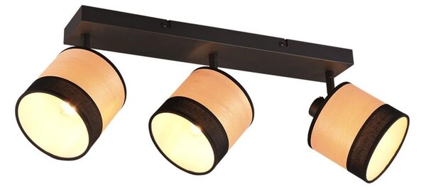 Φωτιστικό Οροφής - Σποτ Bolzano R81663032 58x12x22cm 3xE14 10W Black-Beige RL Lighting