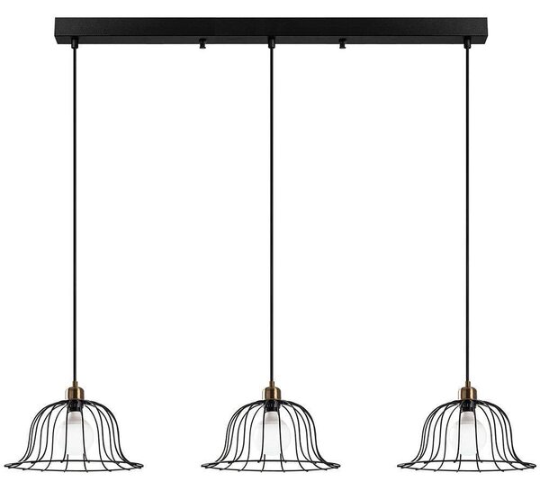 Φωτιστικό Οροφής - Ράγα Boey 942FLG1182 147x35x31/121cm 3xE27 40W Black-Gold Opviq