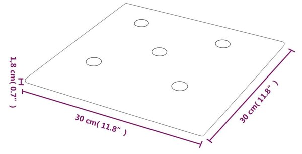 Πάνελ Τοίχου 12 τεμ. Κόκκινα 30 x 30 εκ. 1,08 μ² Συνθ. Δέρμα - Κόκκινο