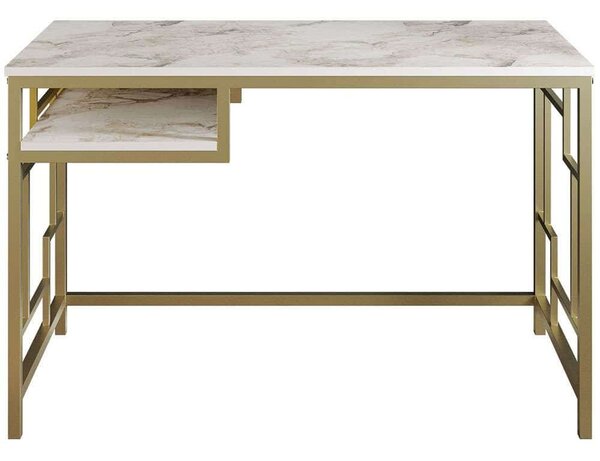 Γραφείο Victory 541HDL1120 120x60x75cm Marble Effect White-Gold