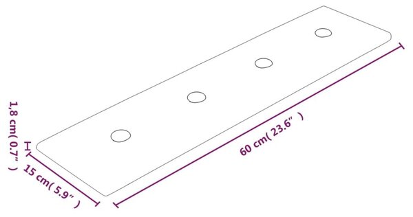 Πάνελ Τοίχου 12 τεμ. καφέ 60 x 15 εκ. 1,08 μ² Συνθετικό Δέρμα - Καφέ