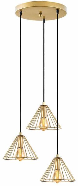 Φωτιστικό Οροφής Soylu 942FLG1499 41x41x117cm 3xE27 40W Gold Opviq