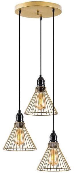 Φωτιστικό Οροφής Rozye 942FLG1496 41x41x124cm 3xE27 40W Black-Gold Opviq