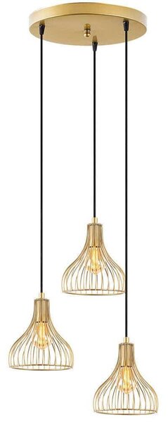 Φωτιστικό Οροφής Telyildo 942FLG1624 44x44x117cm 3xE27 40W Gold Opviq