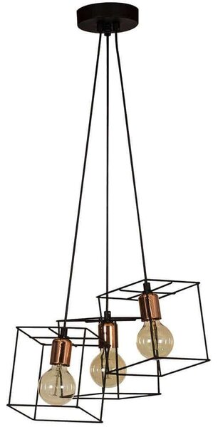 Φωτιστικό Οροφής Fellini 527ABY1687 40x15x110cm 3xE27 40W Black-Copper Opviq