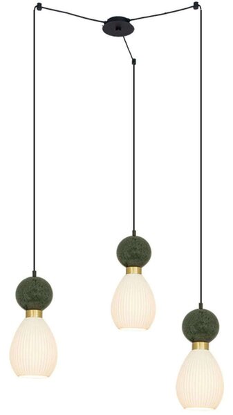 Φωτιστικό Οροφής 23246 80x140cm 3xE14 15W Marble Green-Brass