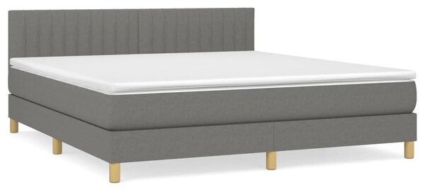 VidaXL Κρεβάτι Boxspring με Στρώμα Σκούρο Γκρι 160x200 εκ Υφασμάτινο