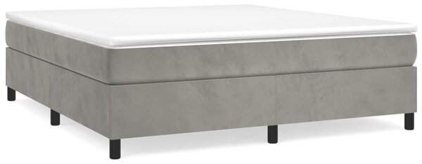 VidaXL Κρεβάτι Boxspring με Στρώμα Ανοιχτό Γκρι 200x200 εκ. Βελούδινο