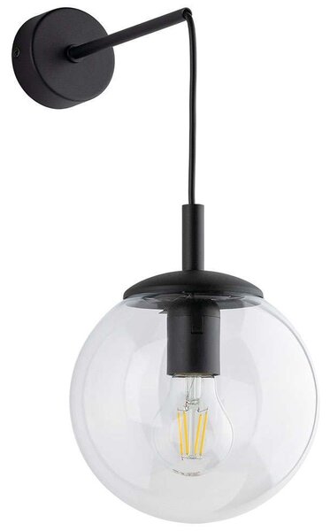 Φωτιστικό Τοίχου - Απλίκα Esme 5387 18x27x45cm 1xE27 15W Black-Clear TK Lighting